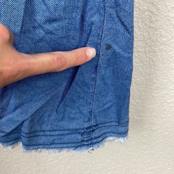 Anthropologie Pilcro Flounced Tunic Dress Chambray Denim Cotton Blue Sz L - Picture 11 of 16